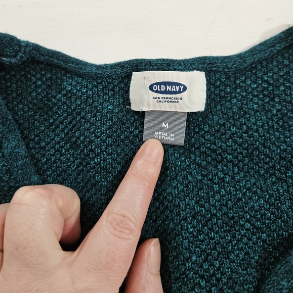 Old Navy green v-neck high-low sweater women's size medium - Picture 6 of 7